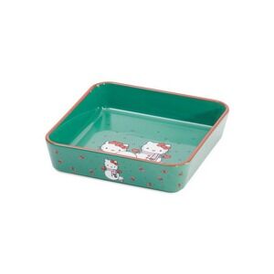 Sanrio‎ Hello Kitty Snowman Square Baker Green Ceramic Baking Dish Christmas
